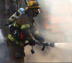Why is this firefighter breathing smoke?