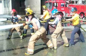 Young girls learn about the fire service, while instilling confidence at Camp Blaze.  Learn more at http://campblaze.com