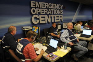 Berlin, CT  11/02/12  Inside the CL&P Emergency Operations Center in Berlin workers coordinate all types of logotocs food and lodging for employees on the frontlines restoring power to assessing areas that still have no power and those that have had power restored. There are still over 200,000 state residents without power five days after Sandy hit the state with the most severe damage along the shoreline.  Photo by JOHN WOIKE | woike@courant.com