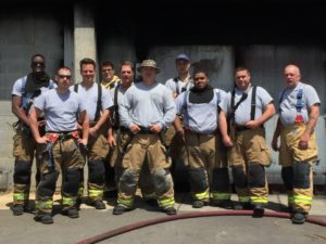Carrboro Fire-Rescue, "A" Shift, taking a break from live fire training.