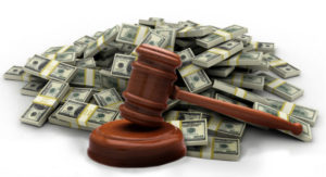 gavel and money